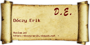 Dóczy Erik névjegykártya