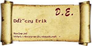 Dóczy Erik névjegykártya